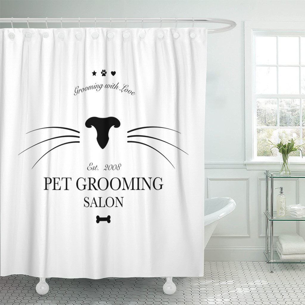 White Samoyed Dog Shower Curtain Bathroom Decor Fabric & 12hooks 71in 