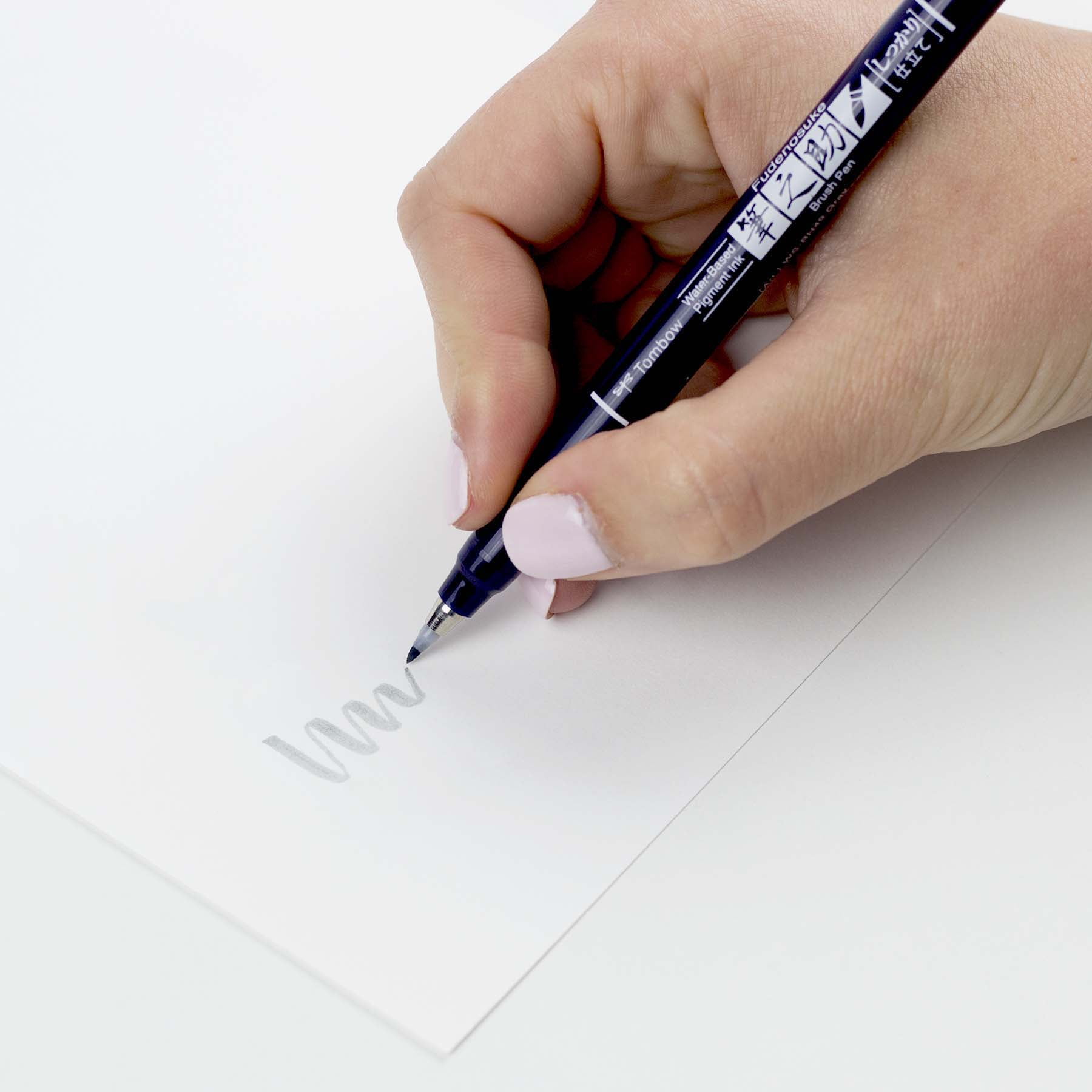 Tombow Fudenosuke Hard Tip Brush Pen, 12 Pack