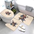 thumbnail image 3 of Bathroom Rugs Sets 3 Piece - Samurai Frog Guitar Absorbent Non Slip Bath Mats, U-Shape Toilet Lid Cover, Contour Mat, Soft Washable Shower Mats Bath Rug Mat for Bathroom Tub Toilet, 3 of 7