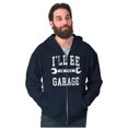 thumbnail image 4 of I'll Be In the Garage Wrench Joke Men's Big & Tall Graphic Zip Up Hoodie Brisco Brands 5X, 4 of 6