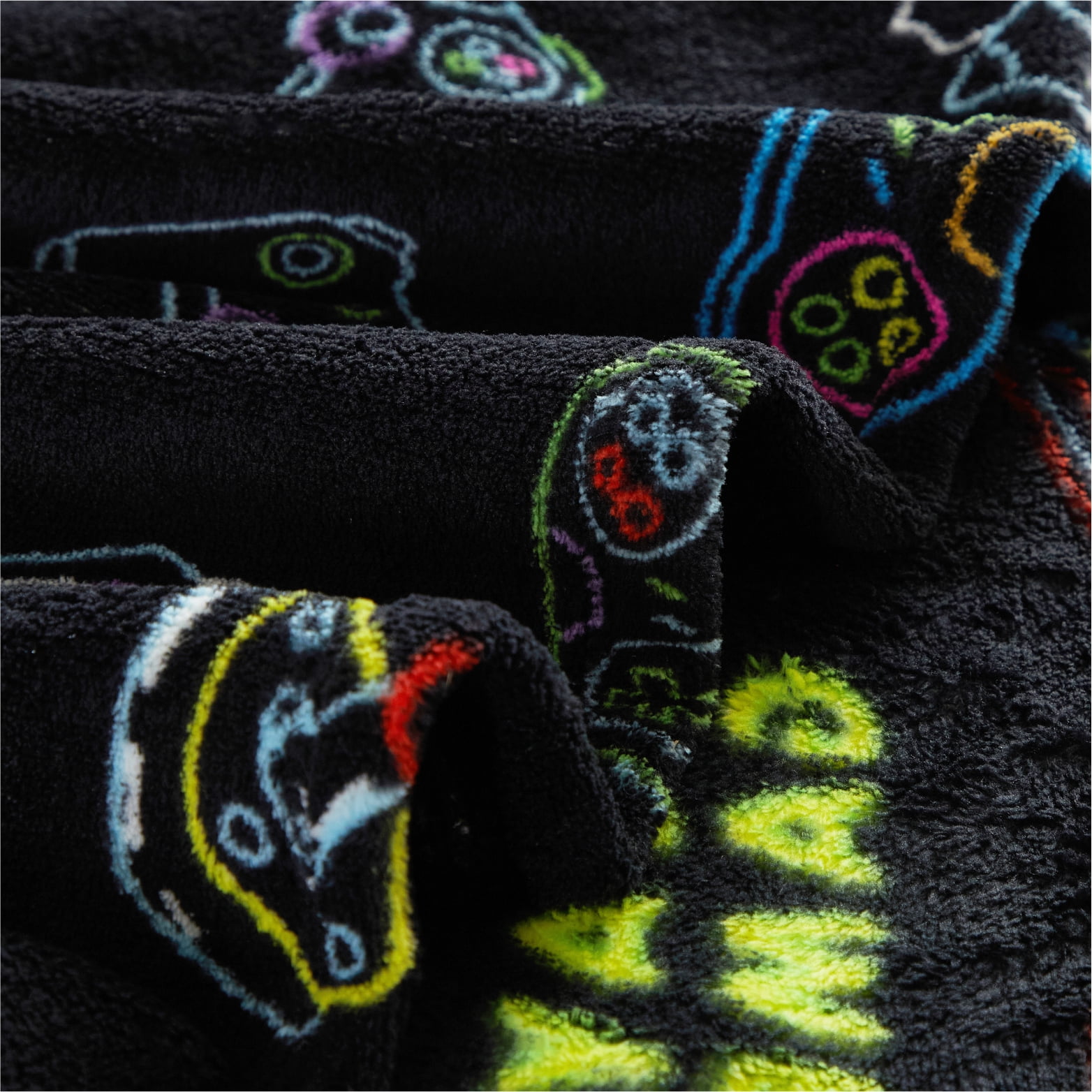 Your Zone Huggable Gamer Pillow and Throw Set, Black, 16 in Pillow, 50 in x 60 in Throw