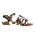 thumbnail image 3 of Petalia Open Toe Hook And Loop Closure Casual Kids Sandals with A Strappy Upper, Silver, 1, 3 of 4