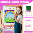 thumbnail image 3 of Easel for Kids Toys,Toddler Art Easel with Art Supplies, Height Adjustable Double-Sided Magnetic Dry Eraser Whiteboard and Chalk Board with Paper Roll,2 3 4 5 6 7 8 9 10 Year Old Girl Birthday Gifts, 3 of 14