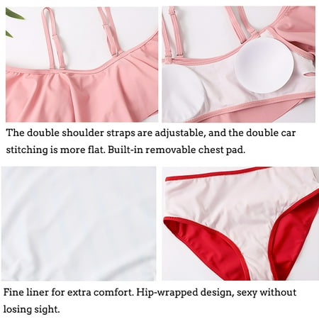 

Cathalem Fall Pajamas for Family Parent Child Bikini Sexy Mother Daughter Swimsuit Suit Women Christmas Pajamas Family Matching Suit Pink Small