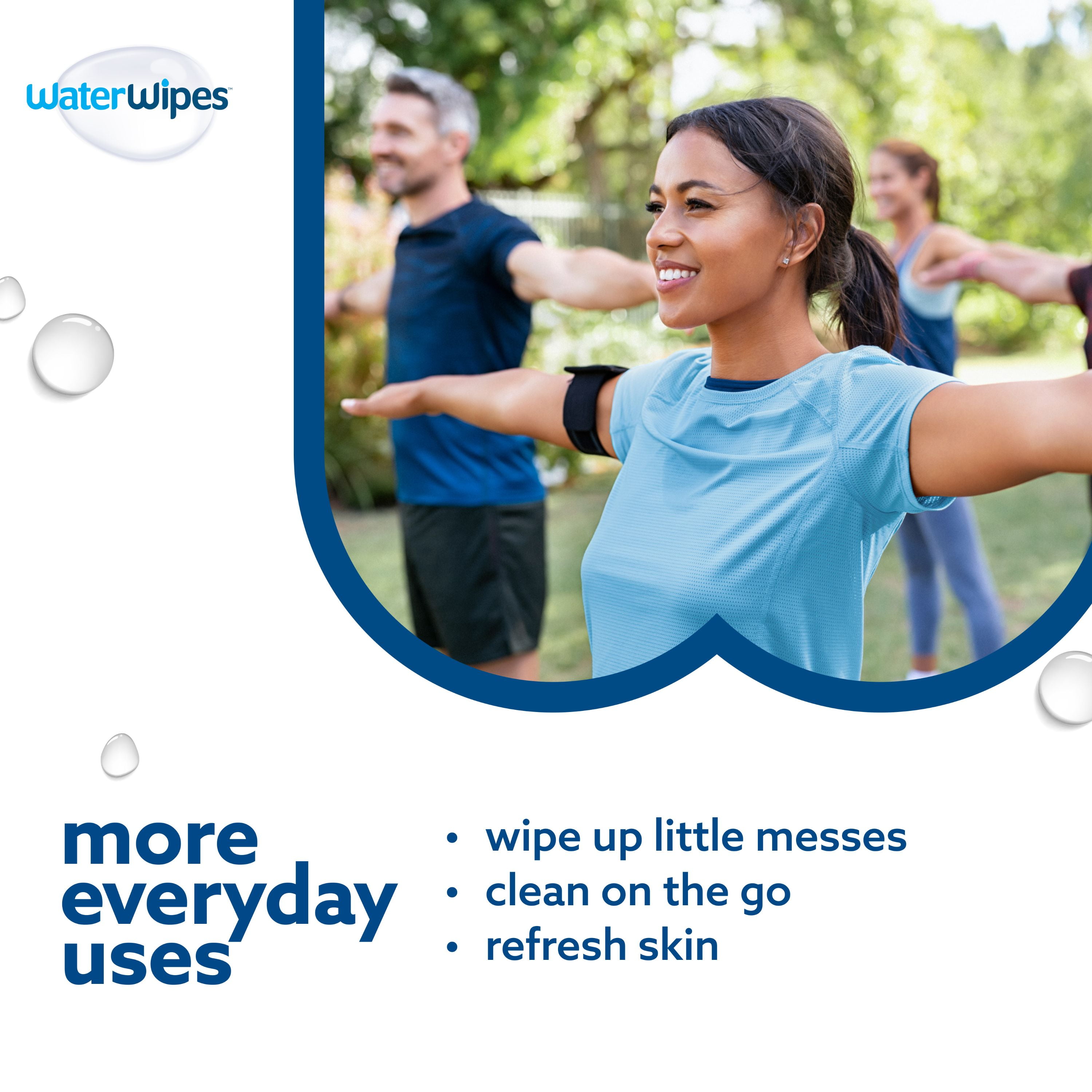 WaterWipes Sensitive+ Gentle Clean Wipes, 3-en-1 nettoie, soigne, protège, 99,9 % d'eau, non parfumées