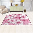 thumbnail image 3 of Pink Hibiscus Pattern Memory Foam Area Rug 60"x39" Non Slip, Absorbent, Fade Proof for Living Room, Bedroom, Office, 3 of 7