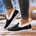thumbnail image 4 of Family Gifts Womens Loafers Shoes Fashion Low Heel Slip on Shoes Women's Fashion Casual Winter Thick-Soled Plus Velvet Thickened Warm Shoes Casual Flat Shoes Black 42, 4 of 9