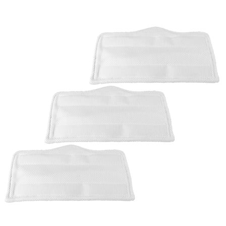 Minkissy 3Pcs White Microfiber Steam Mop Replacement Pads Washable for Safe Home Floor Cleaning