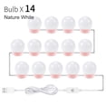 thumbnail image 1 of LED Makeup Mirror Light for Dressing Table Stepless Dimmable Wall Lamp USB Buttom 6 10 14Bulbs Lights ,Widely Use, 1 of 7