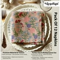 thumbnail image 4 of Vargottam Premium Cotton Muslin Napkins - Set of 12, 20-Inch Pink Floral Pattern, Soft and Absorbent Cloth Napkins for Dining, Decor, Weddings, and Special Occasions - Machine Washable, Table Linens, 4 of 7