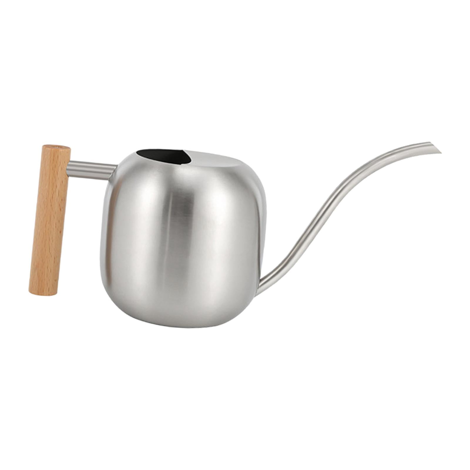 1.2L Watering Can Indoor Plants Watering Can Pot Long Spout Modern Wooden Handle Mini Watering Can for Flower Outdoor Home Garden Decorative