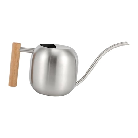 1.2L Watering Can Indoor Plants Watering Can Pot Long Spout Modern Wooden Handle Mini Watering Can for Flower Outdoor Home Garden Decorative