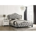 thumbnail image 2 of Maklaine Upholstered Tufted Velvet Eastern King Panel Bed in Gray, 2 of 3