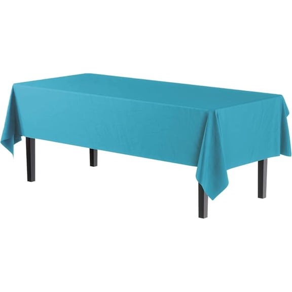 Club Pack of 12 Turquoise Disposable Plastic Banquet Party Rectangular Table Covers 108"