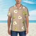 thumbnail image 2 of Pofeuu Egg and Avocado Print Hawaiian Shirt for Men Sleeves Casual Button Down Summer Beach Dress Shirts T-Shirts,Large, 2 of 7