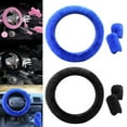 thumbnail image 3 of Lefu 3/28set Fluffy Thick Auto Car Steering Wheel Plush Cover Kits Soft Wool Winter, 3 of 3