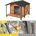 thumbnail image 6 of AIVITUVIN Heated Outdoor Dog House - Weatherproof Insulated Wooden Shelter with Iron Frame, Large Porch for Medium & Large Dogs, Indoor/Outdoor Kennel(XL), 6 of 10