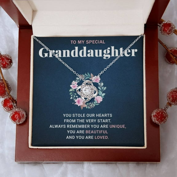 To My Granddaughter Gifts From Grandma - I Love You Forever Necklace For Granddaughter, Perfect Jewelry on Birthday, Christmas & Graduation