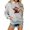 Grey, variant on NinXxx Women's Cow Print Hooded Sweatshirt for Autumn Winter Casual Rose Gold S