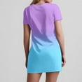 thumbnail image 6 of Daiosportswear Summer Two-Color Gradient Dresses for Women Loose V Neck Short Sleeve Casual T Shirt Dress Sundresses Swimsuit Coverup with Pockets,Women'S Short-Sleeved Dress Light Blue-E XL(XL), 6 of 7
