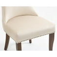 thumbnail image 6 of Set of 6 Wingback Upholstered Dining Chairs with Nailhead Trim, Fabric Side Dining Room Chairs with Tufted Button, Living Room Chairs for Home Kitchen Dining Room (Cream White), 6 of 8