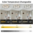 thumbnail image 4 of Modern Ceiling Fan with Light and Remote, 26.7inch Low Profile Flush Mount, 6-Speed Reversible Blades, Timer Ceiling Fans Dimmable Light Flower Design for Bedrooms Dining Room (6Flower-Black), 4 of 7