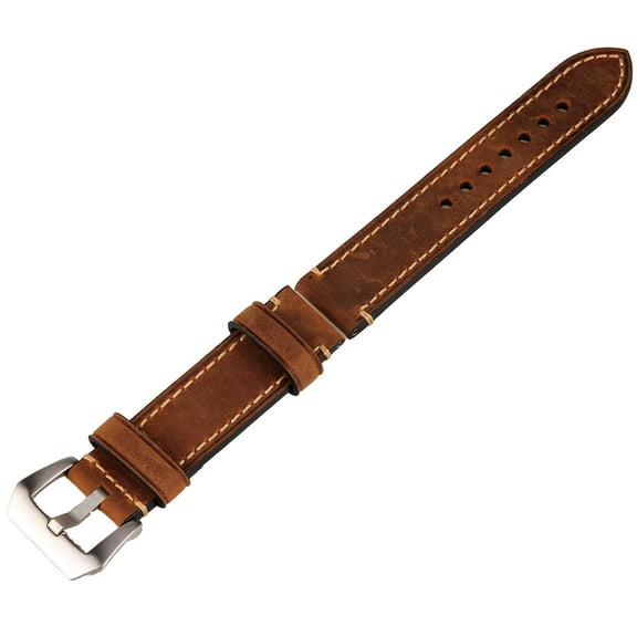 Genuine Leather Wristwatch Watch Strap Band Watchband Stainless Buckle
