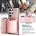 thumbnail image 5 of Crossbody Wallet Case for Samsung S23 Ultra, RFID Blocking PU Leather Zipper Handbag Purse Flip Cover, Kickstand Case with Card Slots Holder Wrist Strap Lanyard for Samsung Galaxy S23 Ultra, Rosegold, 5 of 12