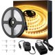thumbnail image 2 of Tira de luces LED de color blanco cálido, Onforu, luz de cuerda regulable de 16.4 pies, cinta de luz de 3000 K, 5 m, 12 V, 2835 LED, iluminación de tira flexible para el hogar, cocina, debajo del gabi, 2 of 4