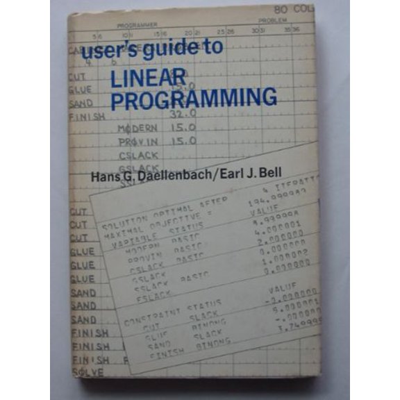 Pre-Owned User's guide to linear programming, 9780139393488, 013939348X, Hardcover,