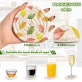 thumbnail image 2 of Yayeee 6 PCS Drink Coasters with Holder Set Woven Absorbent Round Tabletop Hot Pad, Pink Colorful Leaves, 2 of 7