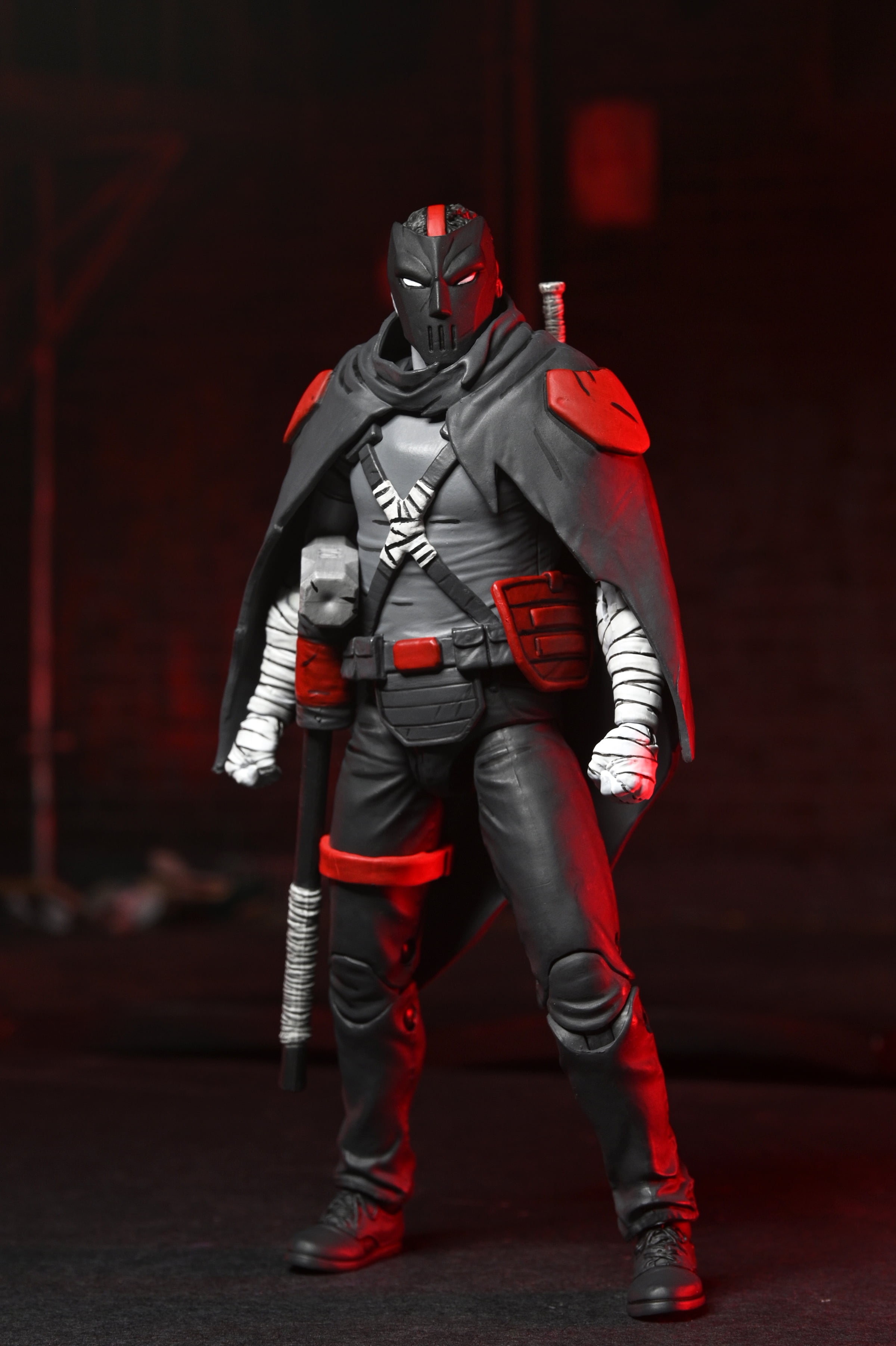NECA Teenage Mutant Ninja Turtles: "The Last Ronin" The Lost Years Night Watcher Casey Action Figure with Removable Hood and Sledgehammer (7")