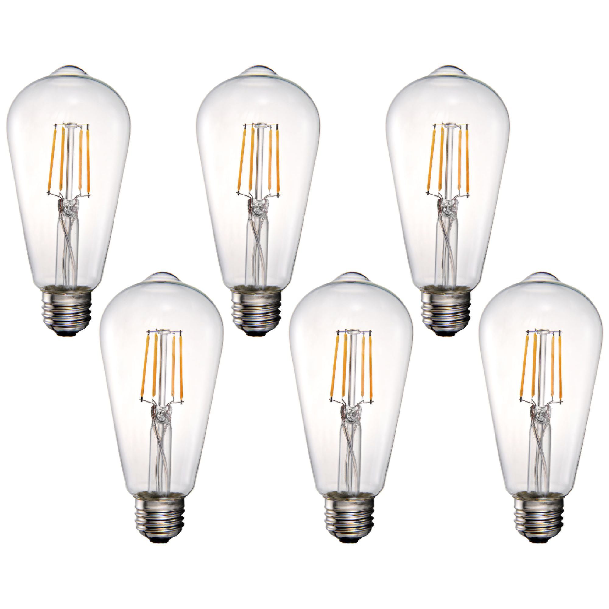 2 Pack 4W T6.5 E17 LED Warm White Filament Bulb 40W Incandescent Equivalent T20 