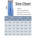 thumbnail image 7 of FEOYA Women's Wide Leg Flowy Pants High Waist Flared Trousers Palazzo Trousers with Pockets Loose Drawstring Pants Elastic Waist Casual Spring Summer S, 7 of 7