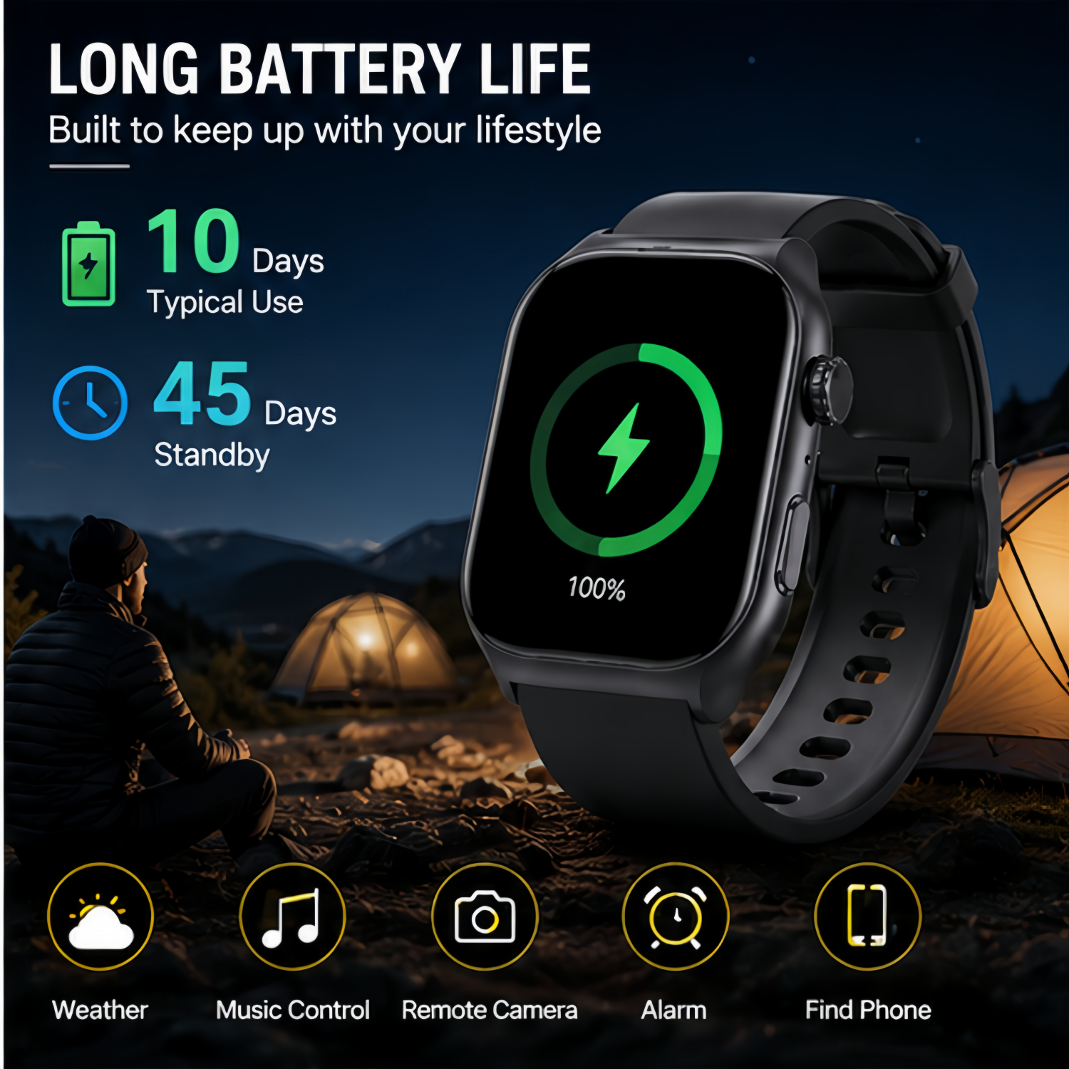 Memoria Smart Watch with Bluetooth Calling, 1.95" HD Screen photo 4