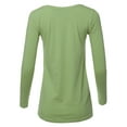 thumbnail image 3 of A2Y Women's Basic Solid Soft Cotton Long Sleeve V-neck Top T-shirt Sage 2XL, 3 of 3