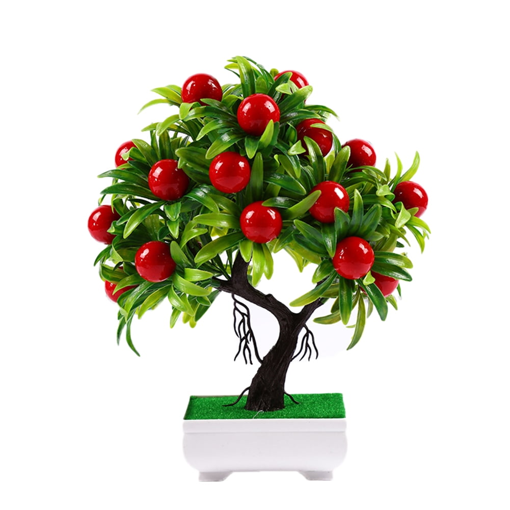 Simulation Fake Potted Bonsai Mini Fruit Tree Artificial Plant Home /officeDecor 