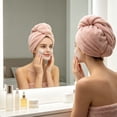 thumbnail image 1 of Oversized Hair Drying Cap Soft Highly Absorbent Dry Hair Towel Wear Head Wrap For Women Daily Use, 1 of 6