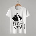 thumbnail image 3 of Womens Tops Funny Graphic Print Short Sleeve Crew Neck T-Shirt Tee White3 S, 3 of 6