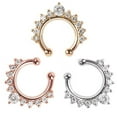 thumbnail image 3 of Yesbay U-shape Non Piercing Fake Clip On Septum Clicker Nose Ear Lip Ring Hoop, 3 of 6