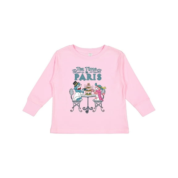 Inktastic Tea Time in Paris-colorful French Poodles Boys or Girls Long Sleeve Toddler T-Shirt