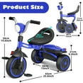 thumbnail image 5 of KORIMEFA Kids Tricycles Age 1 to 4 Years, Toddler Tricycle Kids Trikes Tricycle with Storage Basket, Gift Toddler Bikes, Gift Toys for Boy Girl, Blue, 5 of 10