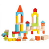 Cleanerlove  52 PCS Colorful  Baby Wooden Blocks Set  Stacking Block Digital Building Learning Block Educational Toys CEAER