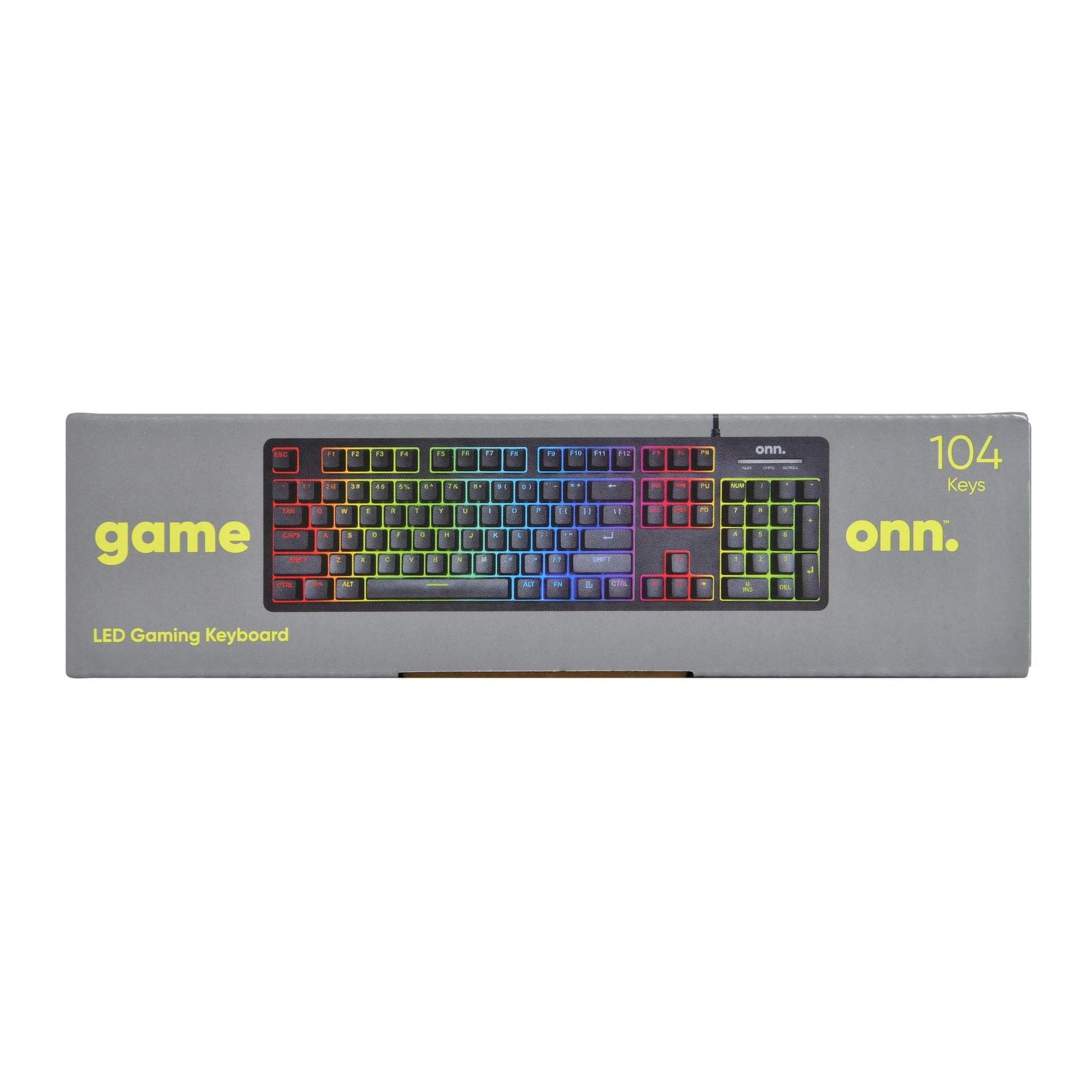 onn. 104-Key LED Gaming Keyboard with Rainbow Back-lighting