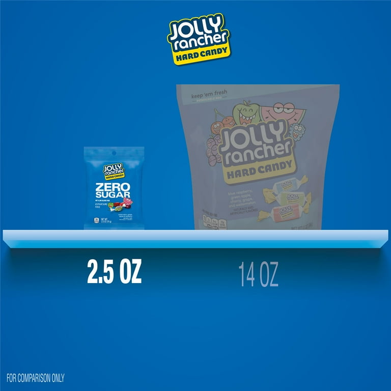 Jolly Rancher Zero Sugar Assorted Fruit Flavored Hard Candy, Bag