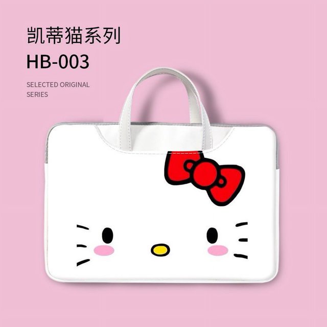 Cartoon Hello Kitty Laptop Bag Shoulder Messenger Notebook Pouch Briefcase Office Travel Business Computer Handbag YJ