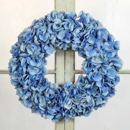 - Jane Seymour Light Blue Dried Hydrangea 24 in. Wreath