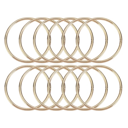 Uxcell 12 Pcs Dream Catcher Rings,Metal Crafts Hoops Floral Hoop 2 Inch Macrame Hoops Rings for DIY Crafts Wreath Making Supplies Plant Hangers,Gold