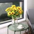 thumbnail image 4 of 13 cabezas de girasoles artificiales, ramo de girasol de seda realista para el hogar del hotel, 4 of 5