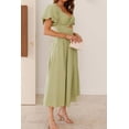 thumbnail image 3 of Women's Sweetheart Neck Puff Sleeve Dress with Ruched Cutout Pockets for Everyday Wear Flattering Fit 100% Cotton, 3 of 28